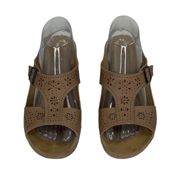 Spring Step Shoes - Flexus By Spring Step Pendunia Tan Women 9 Cushioned Sole Slide Comfort Sandals